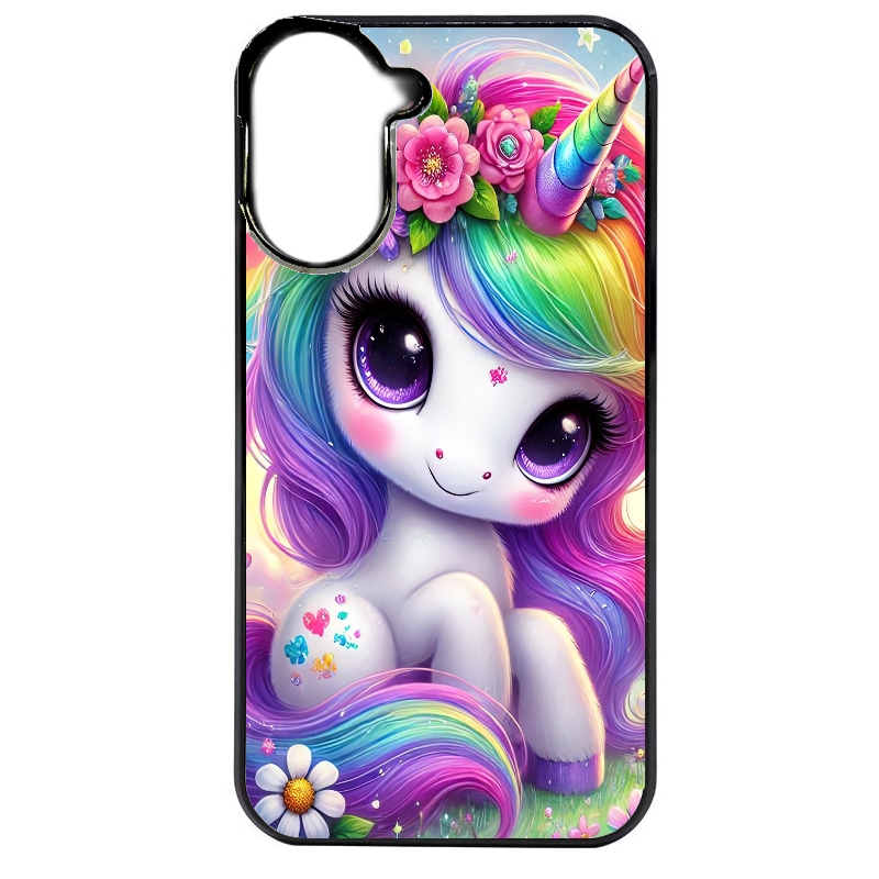 Coque noire taperso pour POCO C71 4G avec motif licorne et fleurs protection antichoc personnalisée