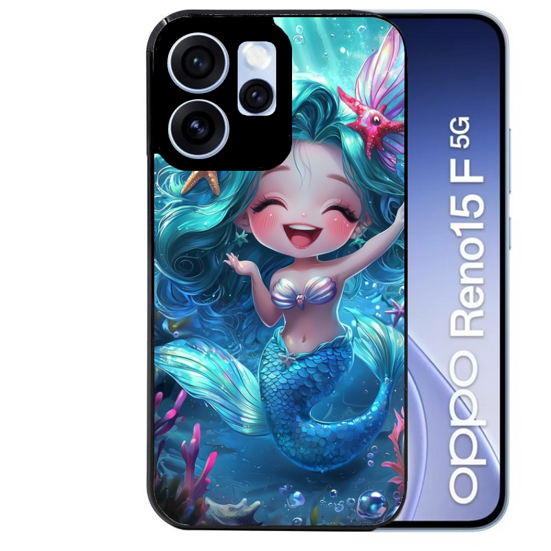 Coque noire taperso pour OPPO Reno 15 et F FS 5G avec motif sirene style anime protection antichoc personnalisée