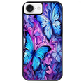 Coque noire taperso pour Iphone 16 16E PLUS MAX PRO avec motif papillon violet uv protection antichoc personnalisée