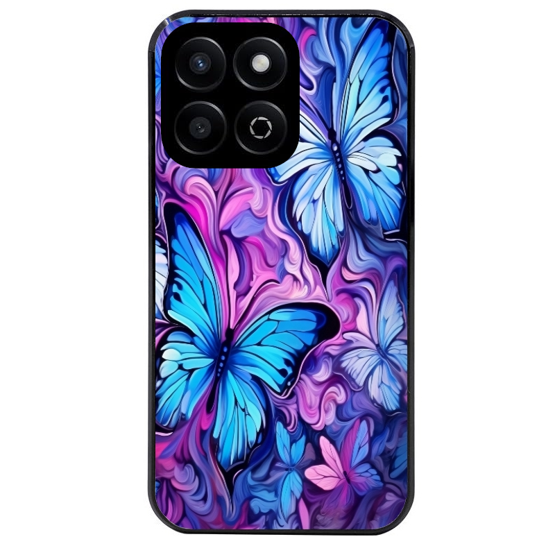 Coque noire taperso pour Honor 70 LITE 90 et LITE avec motif papillon violet uv protection antichoc personnalisée