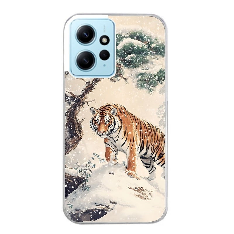 Coque taperso pour Redmi Note 12 4G 5G PRO 4G avec motif tigre bonzai protection antichoc personnalisée