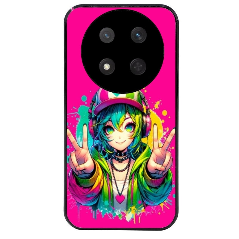 Coque noire taperso pour Magic 7 LITE et PRO avec motif anime manga et tag protection antichoc personnalisée