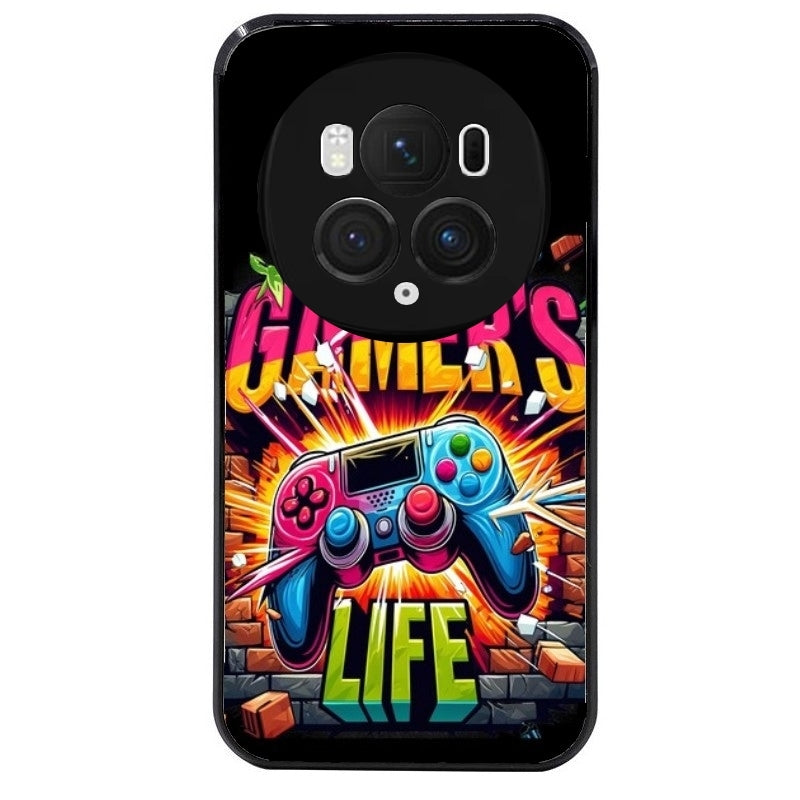 Coque noire taperso pour Magic 5 6 LITE et PRO avec motif gamer life protection antichoc personnalisée