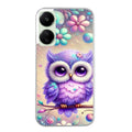Coque taperso pour POCO C65 4G avec motif chouette violette protection antichoc personnalisée