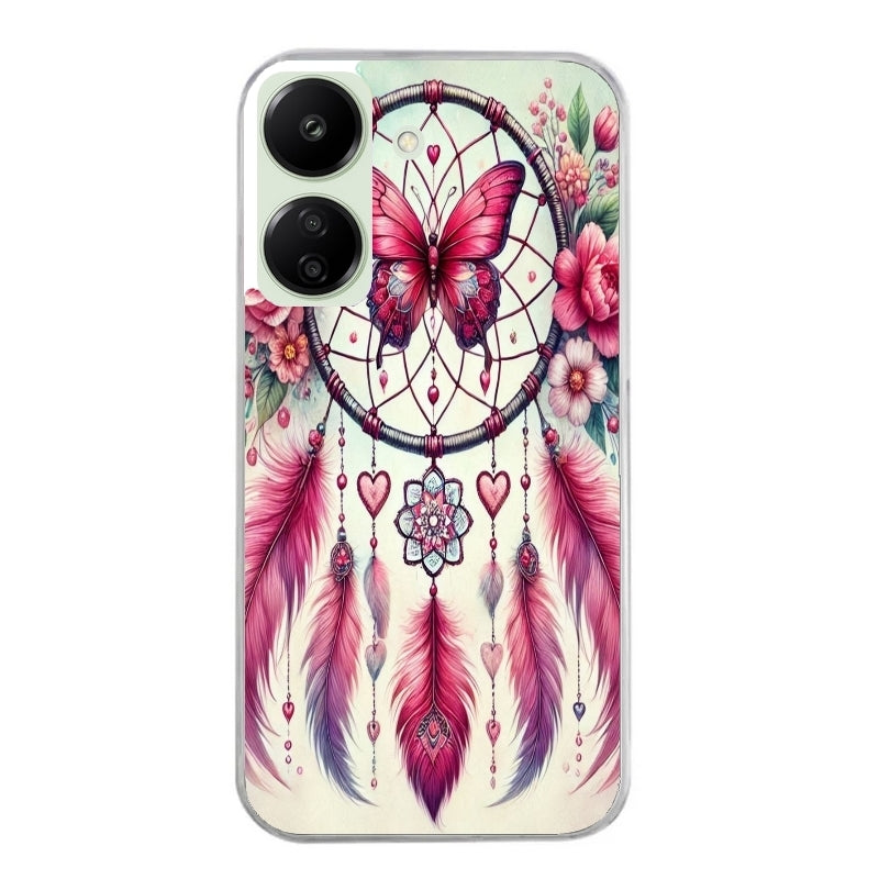 Coque taperso pour POCO C65 4G avec motif dreamcatcher et papillon protection antichoc personnalisée
