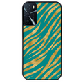 Coque noire taperso pour OPPO A16 et A16S avec motif zebre vert protection antichoc personnalisée
