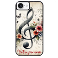 Coque noire taperso pour Iphone 17 17E AIR MAX PRO avec motif musique cle sol personnalisee protection antichoc personnalisée