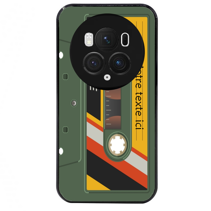 Coque noire taperso pour Magic 5 6 LITE et PRO personnalisable avec motif cassette kaki protection antichoc personnalisée