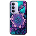 Coque noire taperso pour Redmi 15 4G et 5G avec motif tropical mandala et fleur violet protection antichoc personnalisée