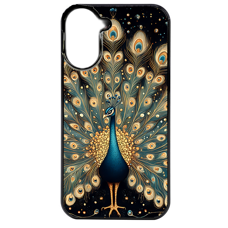 Coque noire taperso pour Redmi A5 4G avec motif paon mandala protection antichoc personnalisée