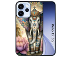 Coque noire taperso pour OPPO Reno 15 et F FS 5G avec motif elephant et lotus protection antichoc personnalisée