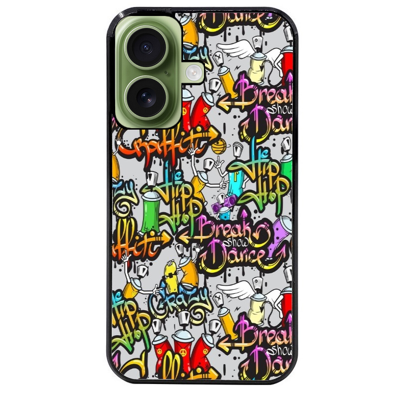 Coque noire taperso pour Iphone 17 17E AIR MAX PRO avec motif tag et graffiti protection antichoc personnalisée