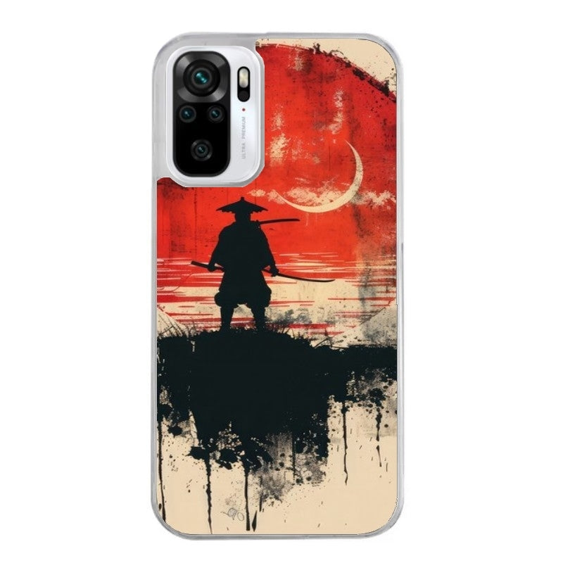Coque taperso pour Redmi Note 10 4G 5G PRO 10S avec motif samourai rouge protection antichoc personnalisée
