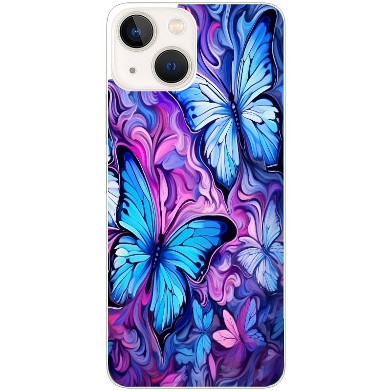 Coque taperso pour Iphone 14 et PRO PLUS PRO MAX avec motif papillon violet uv protection antichoc personnalisée