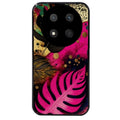 Coque noire taperso pour Magic 7 LITE et PRO avec motif tropical rose et des fleurs protection antichoc personnalisée