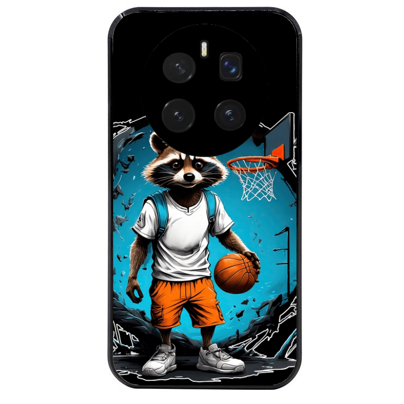Coque noire taperso pour Magic 7 LITE et PRO avec motif basket racoon protection antichoc personnalisée