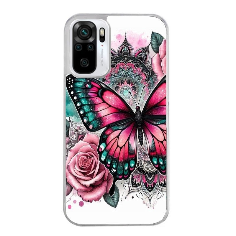 Coque taperso pour Redmi Note 10 4G 5G PRO 10S avec motif papillon rose protection antichoc personnalisée