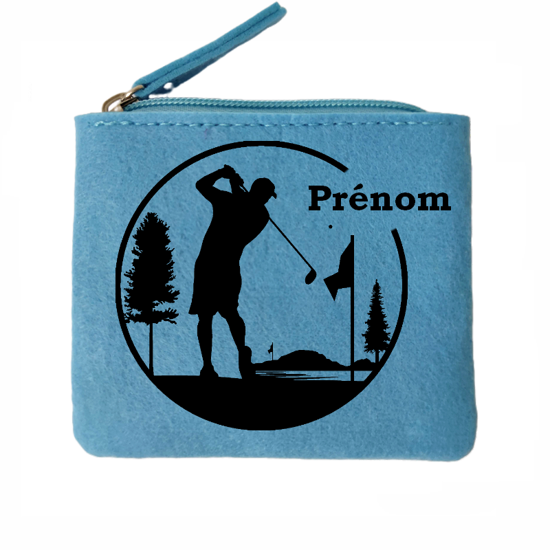 Porte monnaie personnalisé golf en feutrine en feutrine