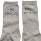 Chaussettes paillettes crème motif maman merveilleuse