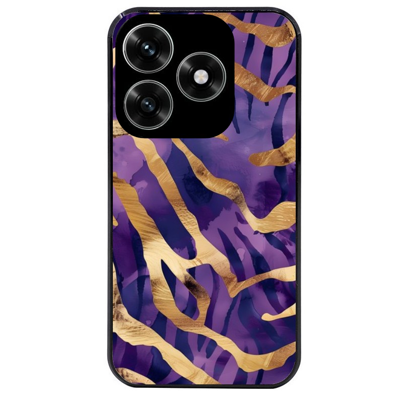 Coque noire taperso pour Honor X6B X5C X5C PLUS avec motif zebre violet protection antichoc personnalisée