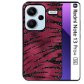 Coque noire taperso pour Redmi Note 13 PRO PLUS 5G avec motif zebre grenat protection antichoc personnalisée