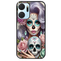 Coque noire taperso pour Honor X7A avec motif tete de mort calavera bijoux protection antichoc personnalisée