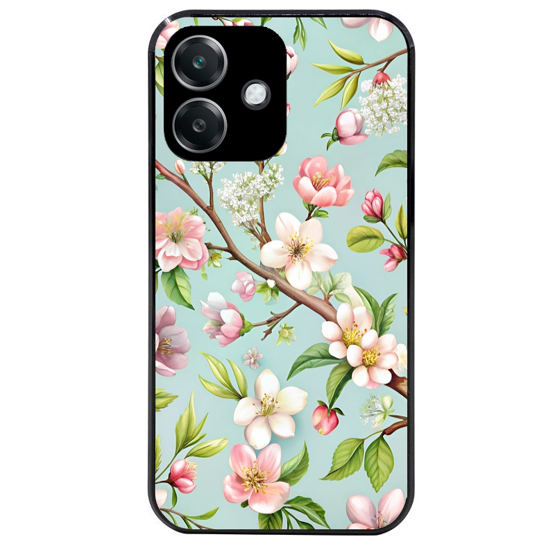 Coque noire taperso pour OPPO A40 avec motif fleur de printemps protection antichoc personnalisée