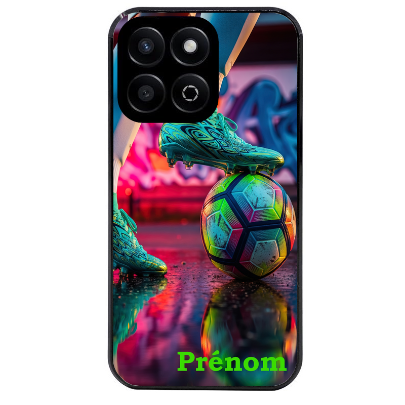 Coque noire taperso pour Honor 70 LITE 90 et LITE avec motif foot controle personnalisee protection antichoc personnalisée