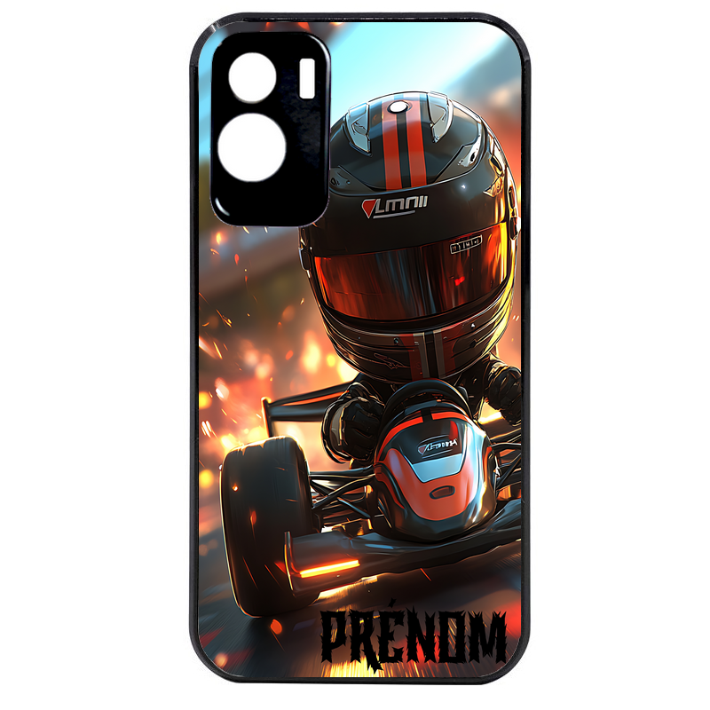 Coque noire taperso pour Honor 70 LITE 90 et LITE avec motif karting f1 personnalisee protection antichoc personnalisée