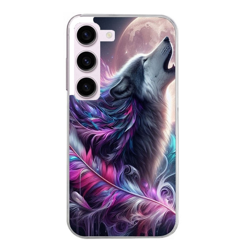 Coque taperso pour Galaxy A13 4G et 5G A23 A53 avec motif loup et plume protection antichoc personnalisée
