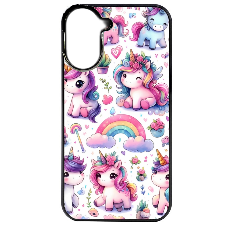 Coque noire taperso pour Redmi A5 4G avec motif licorne arc en ciel protection antichoc personnalisée