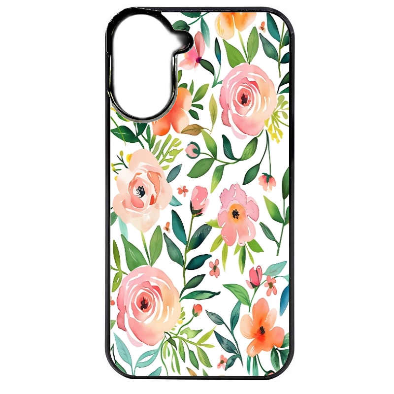 Coque noire taperso pour POCO C71 4G avec motif fleur des champs protection antichoc personnalisée