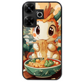 Coque noire taperso pour POCO M6 4G avec motif dragon ramen 3 protection antichoc personnalisée