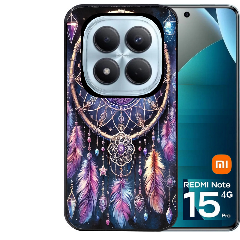Coque noire taperso pour Redmi Note 15 et PRO PLUS 4G 5G avec motif dreamcatcher et lune protection antichoc personnalisée