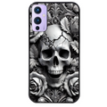 Coque noire taperso pour OnePlus 9 et 9 PRO avec motif tete de mort fleur protection antichoc personnalisée
