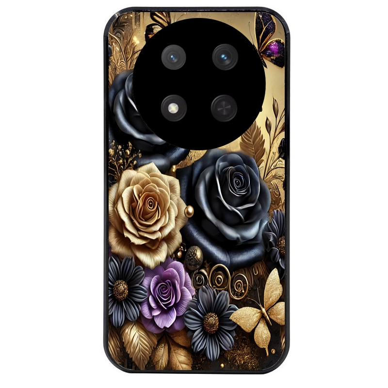 Coque noire taperso pour Magic 7 LITE et PRO avec motif papillon gothic protection antichoc personnalisée