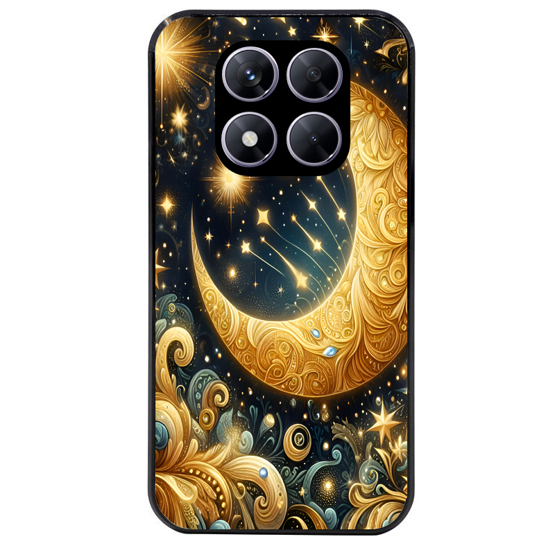 Coque noire taperso pour Redmi Note 14 et PRO PLUS 4G 5G avec motif lune astre protection antichoc personnalisée