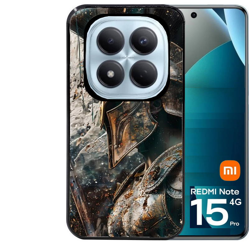 Coque noire taperso pour Redmi Note 15 et PRO PLUS 4G 5G avec motif spartan guerrier protection antichoc personnalisée