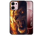 Coque noire taperso pour OPPO A6 PRO 4G et 5G avec motif lion flamme protection antichoc personnalisée