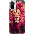 Coque taperso pour Redmi Note 10 4G 5G PRO 10S avec motif lion et fleurs rose protection antichoc personnalisée