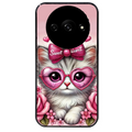 Coque noire taperso pour Redmi A3 avec motif chat lunettes protection antichoc personnalisée
