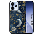 Coque noire taperso pour OPPO Reno 15 et F FS 5G avec motif lune et etoile protection antichoc personnalisée