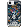 Coque noire taperso pour Iphone 17 17E AIR MAX PRO avec motif tete de mort drama queen protection antichoc personnalisée