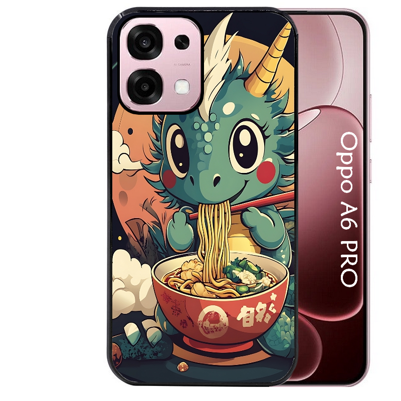 Coque noire taperso pour OPPO A6 PRO 4G et 5G avec motif dragon ramen 1 protection antichoc personnalisée