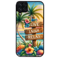 Coque noire taperso pour galaxy A22 A32 A52 A52S 4G 5G  avec motif tropical vacances protection antichoc personnalisée