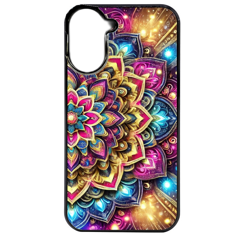 Coque noire taperso pour POCO C71 4G avec motif mandala 2 protection antichoc personnalisée