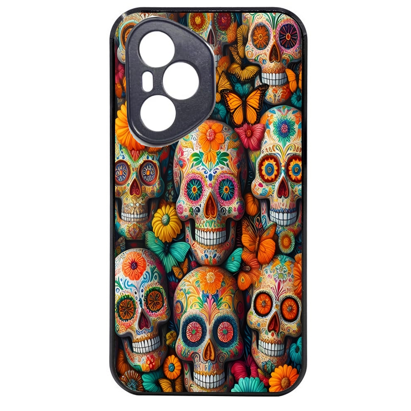 Coque noire taperso pour Honor 400 et Lite Pro Smart avec motif mort mexicaine papillon protection antichoc personnalisée