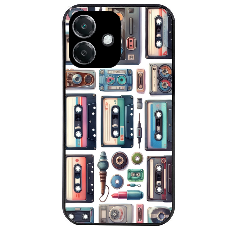 Coque noire taperso pour OPPO A40 avec motif cassette multi protection antichoc personnalisée