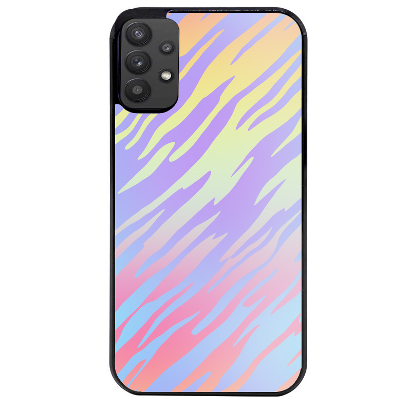 Coque noire taperso pour galaxy A22 A32 A52 A52S 4G 5G  avec motif zebre pastel protection antichoc personnalisée