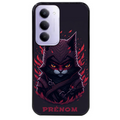Coque noire taperso pour Redmi 15 4G et 5G avec motif chat samourai personnalise protection antichoc personnalisée